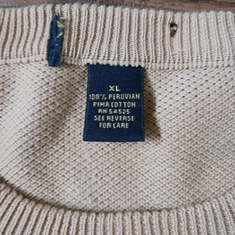 Duke Golf Club 1957 Sweater Mens XL Tan Peruvian Pima Cotton Knit Crew Neck